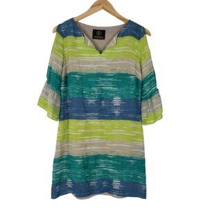 Hera silk dress with cutout flutter sleeves